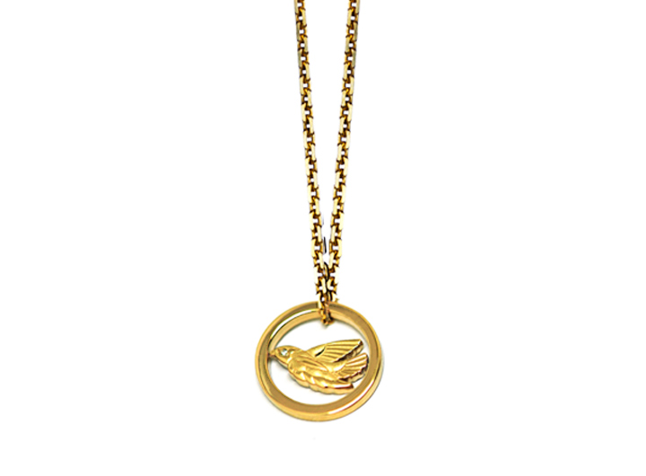 Twisting Bird Necklace Gold