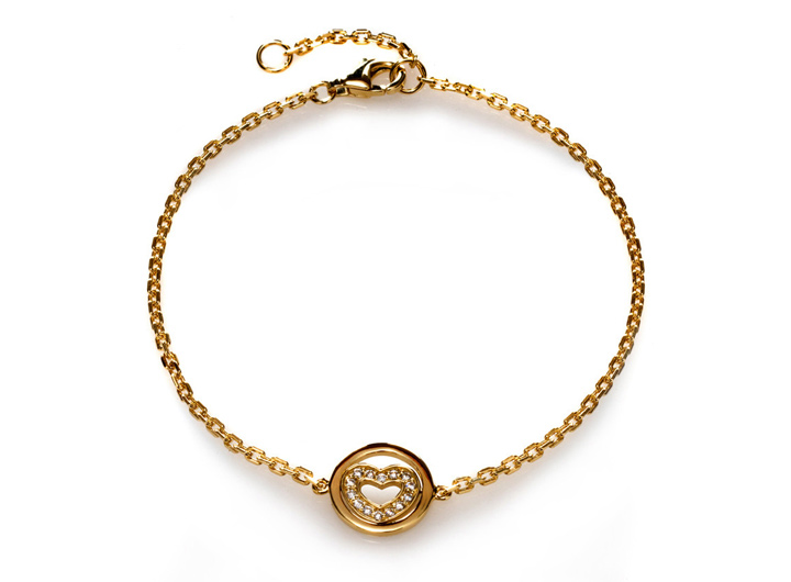 Twisting Heart Bracelet Gold