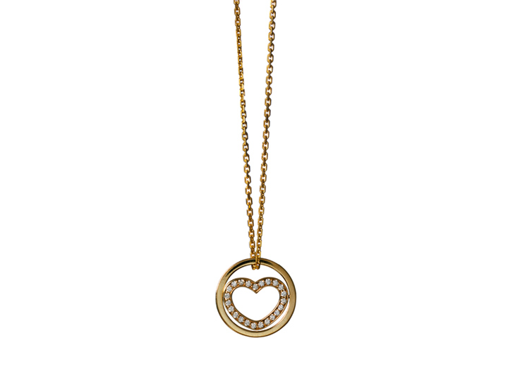 Twisting Heart Necklace Gold